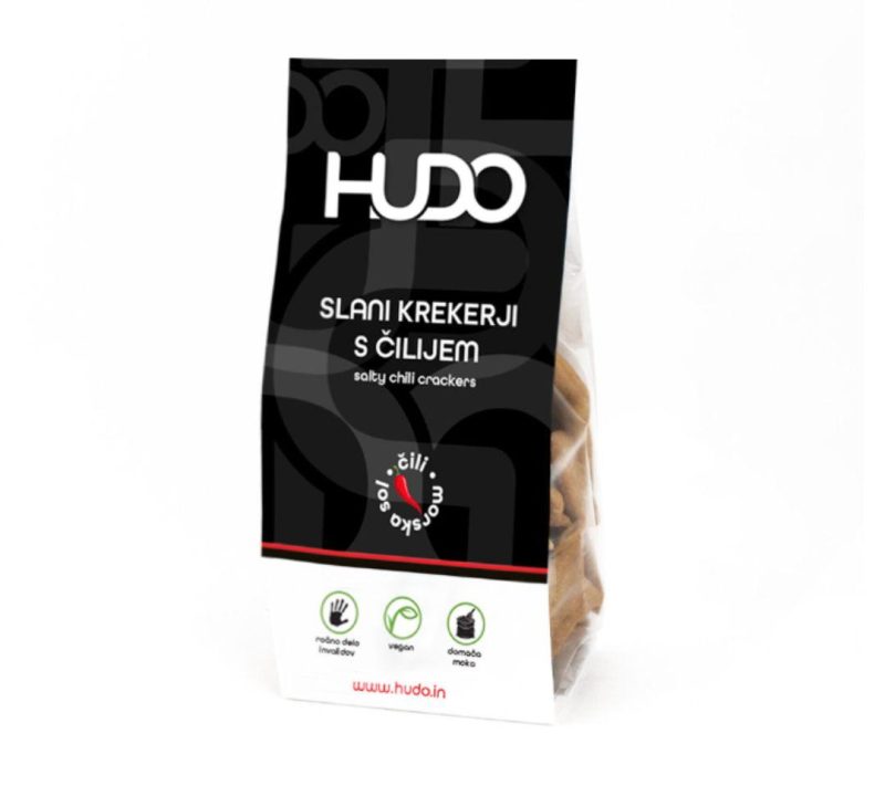 Ročno izdelani slani krekerji z dodanim čilijem, 70g