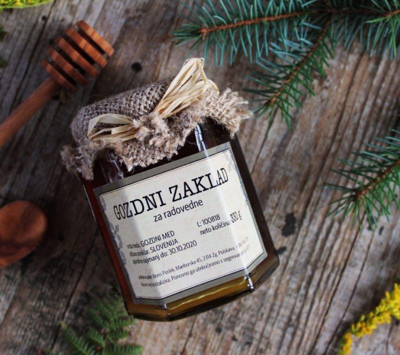 Gozdni med “Gozdni zaklad za radovedne” Mr. Bee