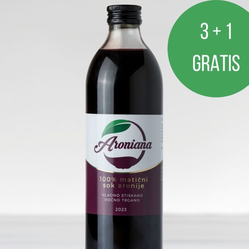 100% matični sok aronije 0,5l Aroniana, 3+1 gratis