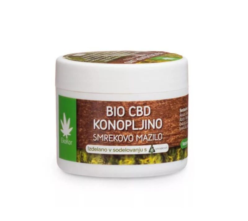 BIO CBD konopljino smrekovo mazilo - 1% CBD EkoKor, 50 ml