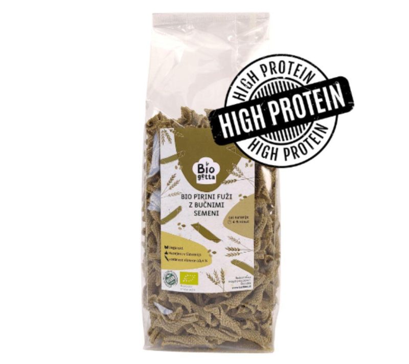 Bio pirini fuži z bučnimi semeni Biogetta, 300g Bio pirini fuži z bučnimi semeni Biogetta, 300g