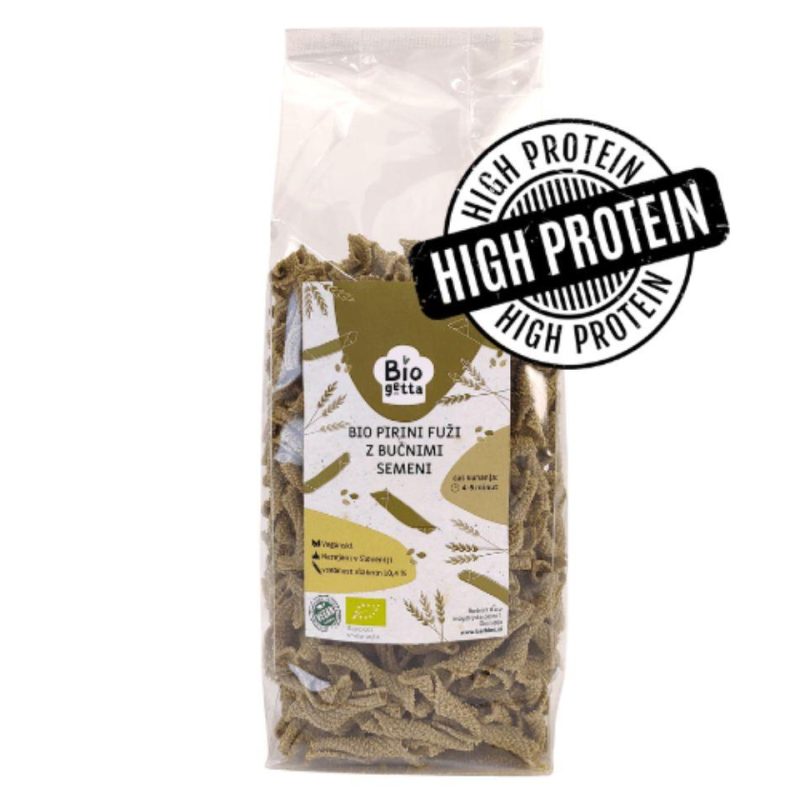 Bio pirini fuži z bučnimi semeni Biogetta, 300g