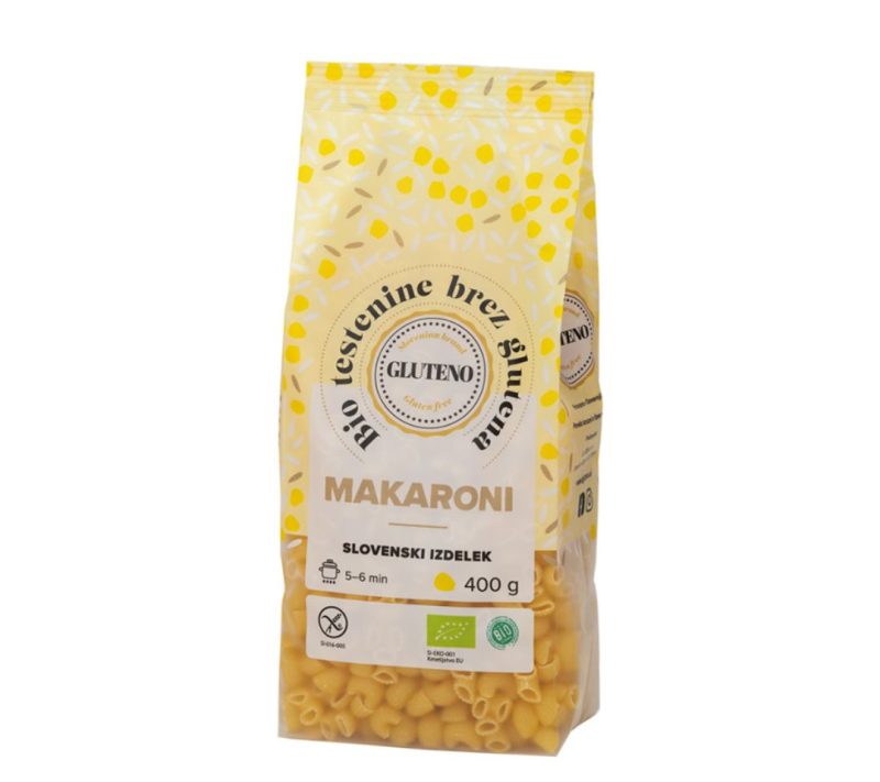 Bio testenine brez glutena – makarončki Gluteno Bio testenine brez glutena – makarončki Gluteno