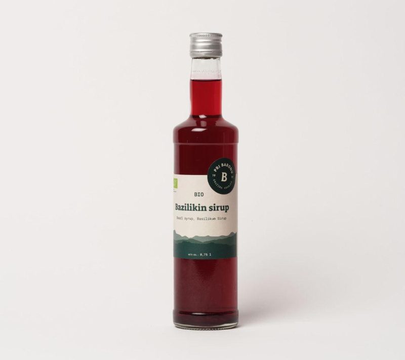 Bio zeliščni sirup - bazilika Pri Baronu, 0,5l Bio zeliščni sirup - bazilika Pri Baronu, 0,5l