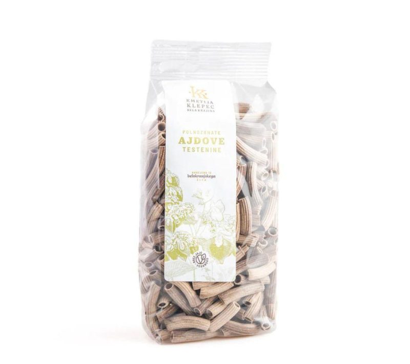 Domače ajdove testenine (ravni makaroni) z lanenimi semeni Klepec, 300g Domače ajdove testenine (ravni makaroni) z lanenimi semeni Klepec, 300g