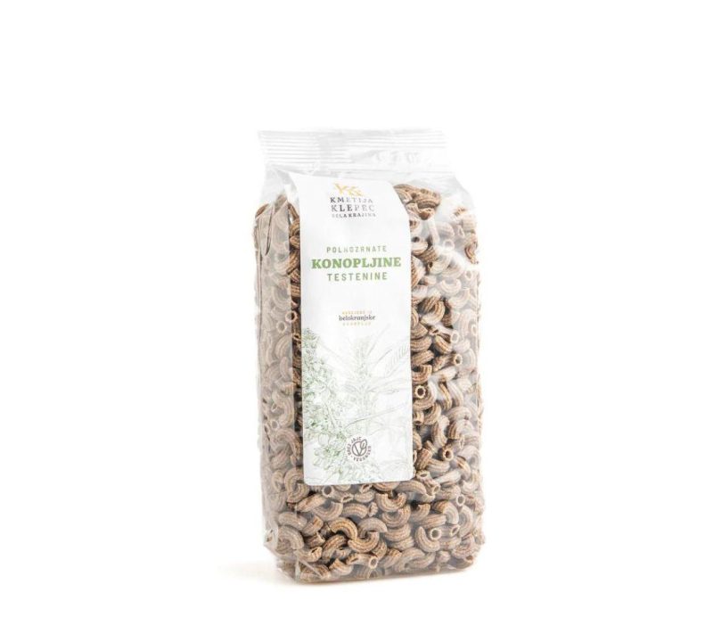 Domače konopljine testenine (majhni makaroni) Klepec, 400g Domače konopljine testenine (majhni makaroni) Klepec, 400g