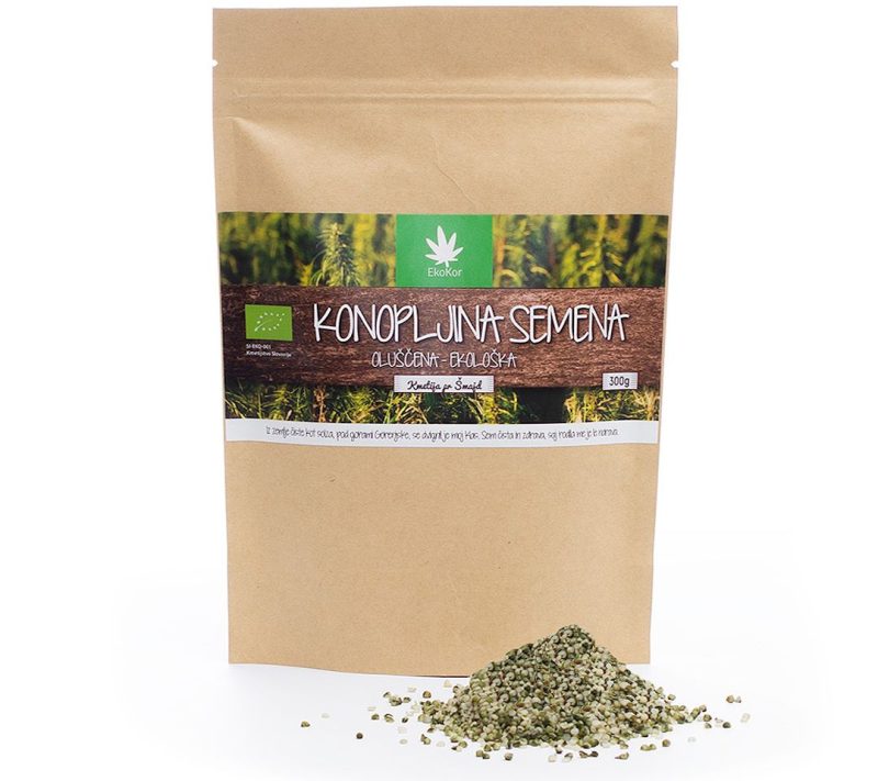 Ekološka sveže oluščena konopljina semena EkoKor, 300 g
