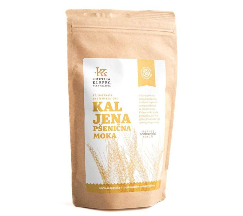 Kaljena polnozrnata pšenična moka Klepec, 500g