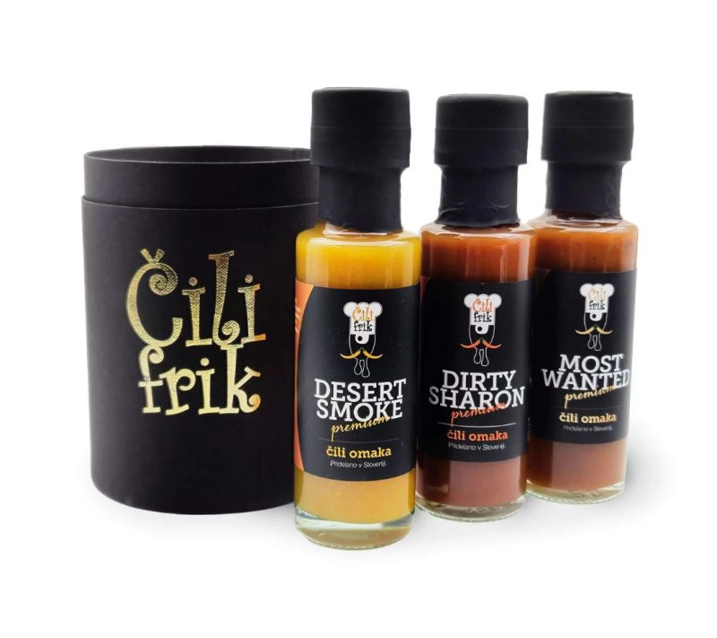 MINI MIX - 3 pekoče omake v darilni embalaži Kmetija Vizjak MINI MIX - 3 pekoče omake v darilni embalaži Kmetija Vizjak