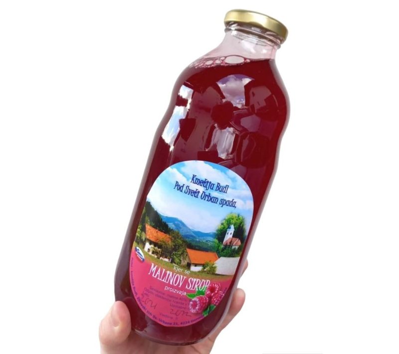Malinov sirup kmetija Budl, 1 l