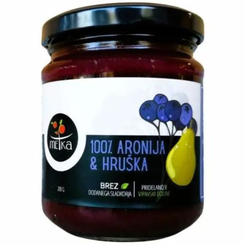 Marmelada 100% aronija & hruška Dobrote Metka, 200g