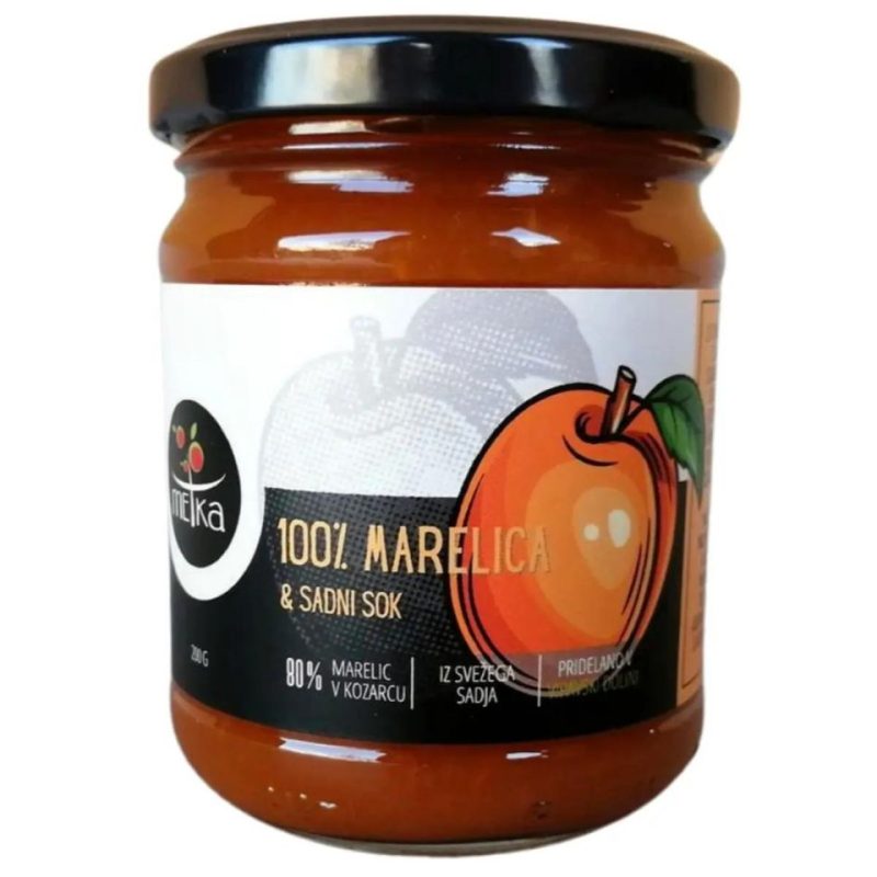 Marmelada 100% marelica & sadni sok Dobrote Metka, 190g