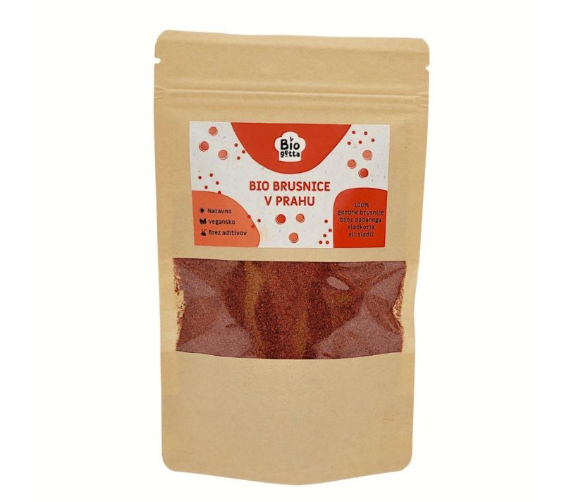 Paket 100% bio brusnice v prahu Biogetta, 100g
