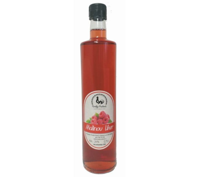 “Plesoča malina” – domač malinov liker Kmetija Pavlovič, 0,75l