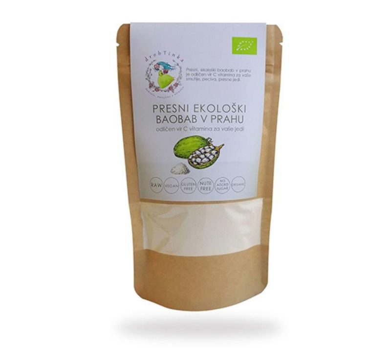 Presni ekološki baobab v prahu drobTinka, 250 g Presni ekološki baobab v prahu drobTinka, 250 g