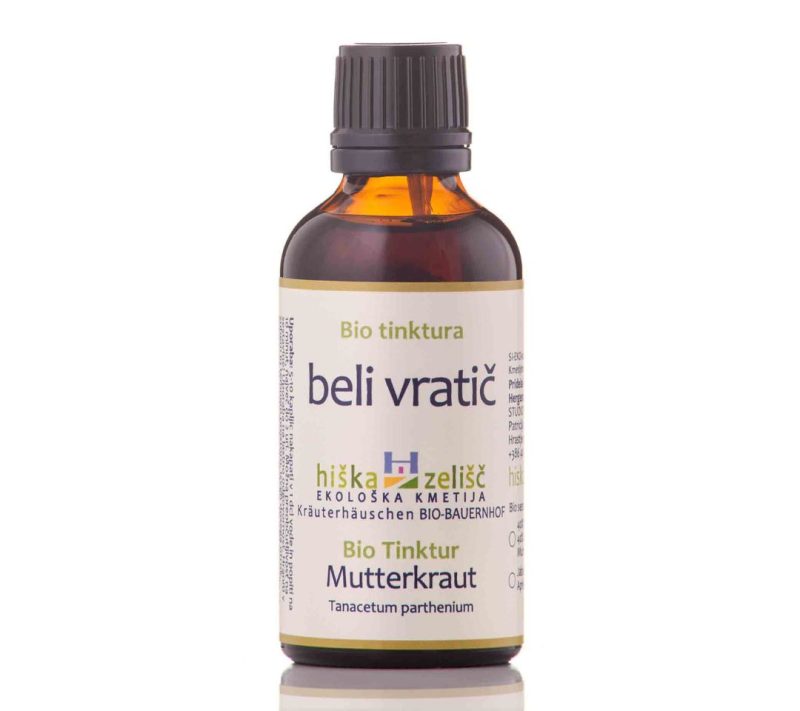 Bio tinktura beli vratič (nealkoholna) Hiška zelišč, 50ml