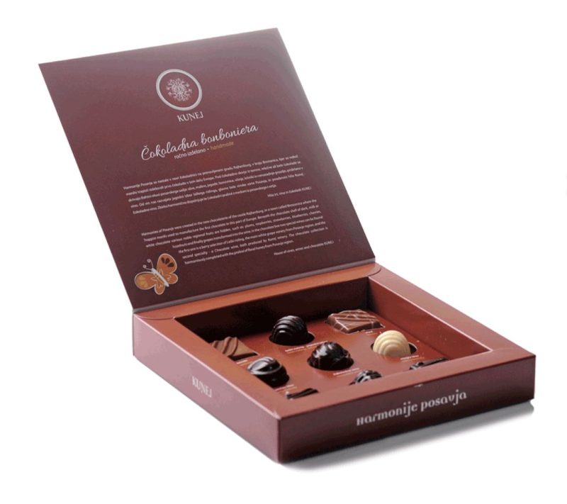 Bonboniera Harmonije Posavja – 9 pralin, 130 g Kunej