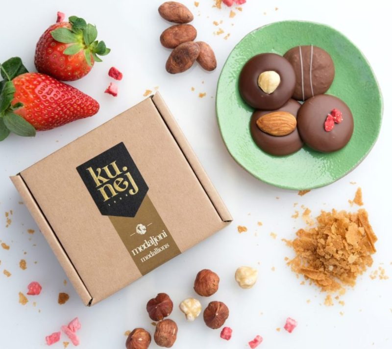 Medaljoni iz mlečne čokolade, 75 g Kunej