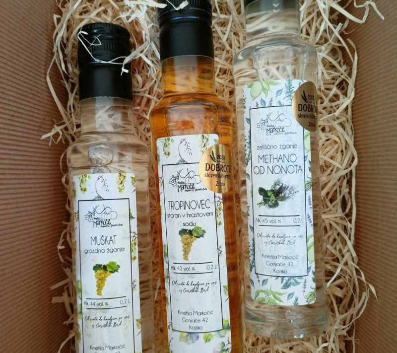 Paket domače žganje 0,2l 3x kmetija Markočič