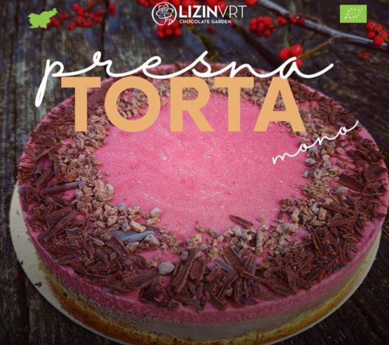 Bio presna torta z EKO certifikatom – MONO – JAGODA/ČOKOLADA (mala/8 kosov/premer-18)