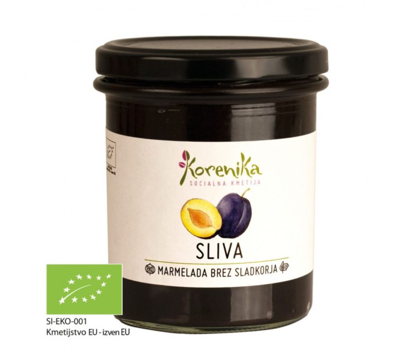 Sliva - marmelada brez sladkorja Korenika, 390g