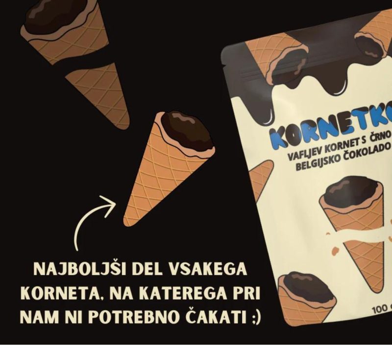 Kornetko s_črno_čokolado Kornetko s črno čokolado