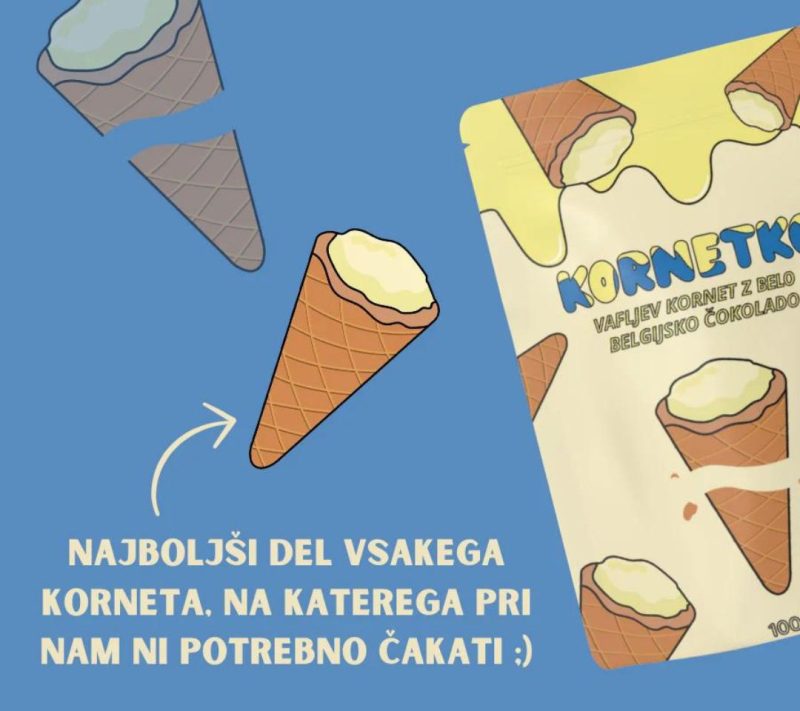 Kornetko z belo_čokolado Kornetko z belo čokolado