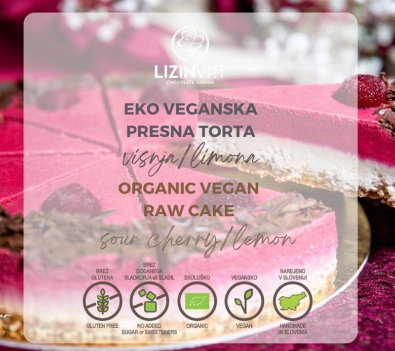 Bio presna torta z EKO certifikatom – MONO – limona/višnja (velika/16 kosov/premer-26)