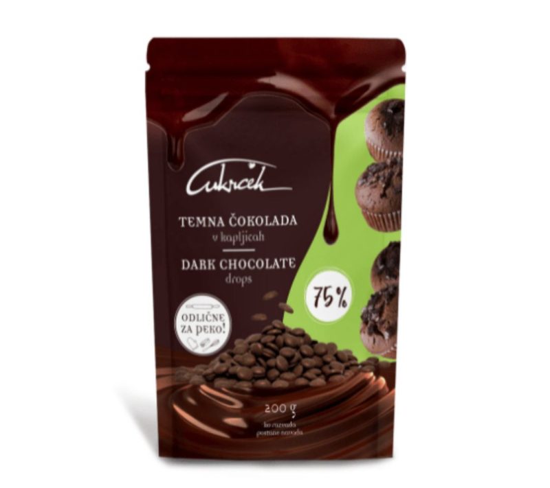 Paket čokoladnih kapljic (temna, mlečna, bela in ruby) Cukrček