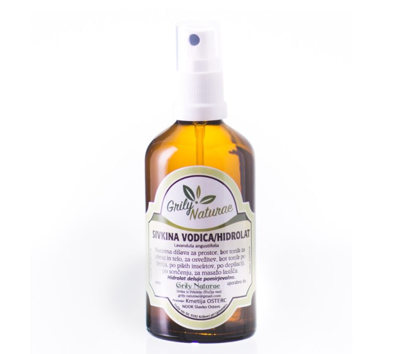 Hidrolat - sivkina vodica s pršilko Grily Naturae, 100 ml