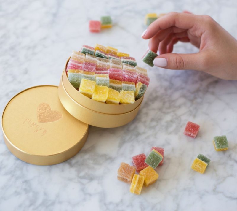 Bio bonboni v ekskluzivni kvadratni embalaži 3 v 1 Perger 1757