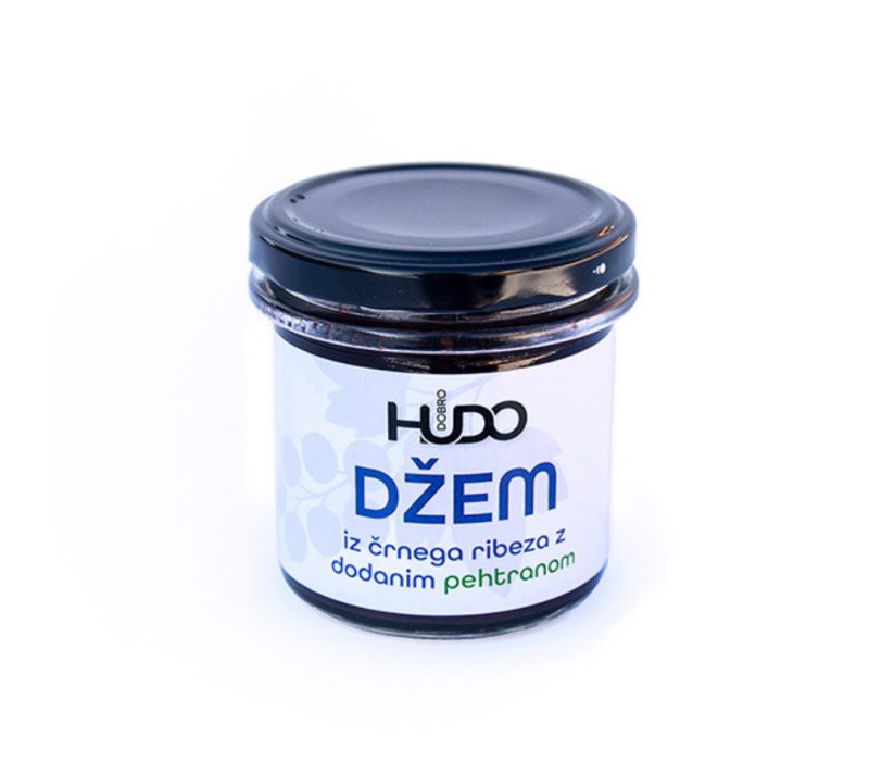 Džem iz črnega ribeza z dodanim pehtranom Skupina Hudo Dobro, 135 g
