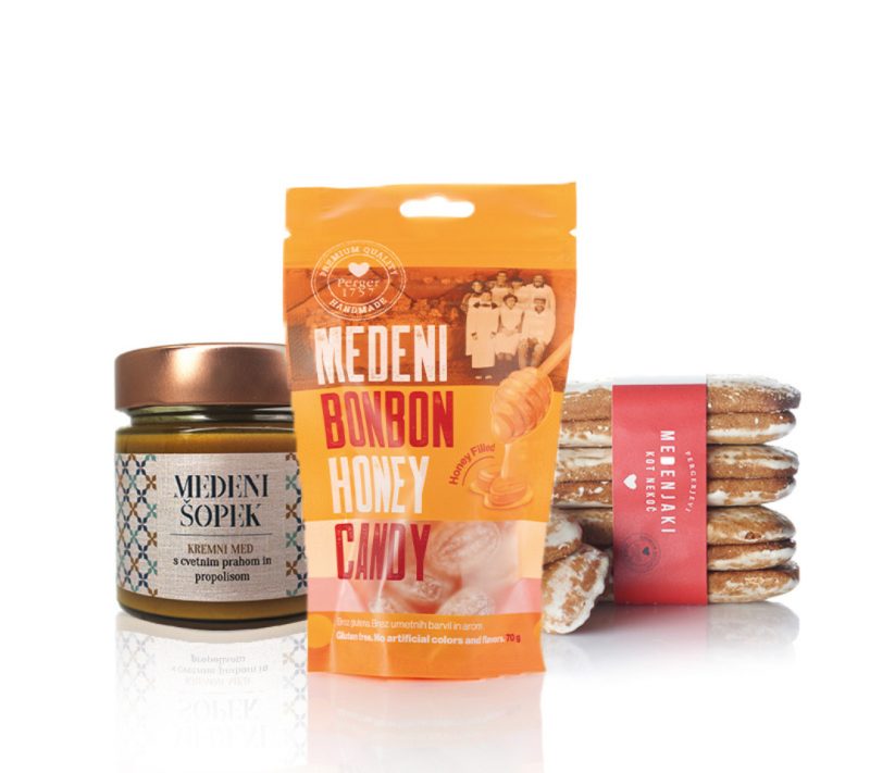 Medenjaki, medeni bonboni in med s propolisom Perger 1757