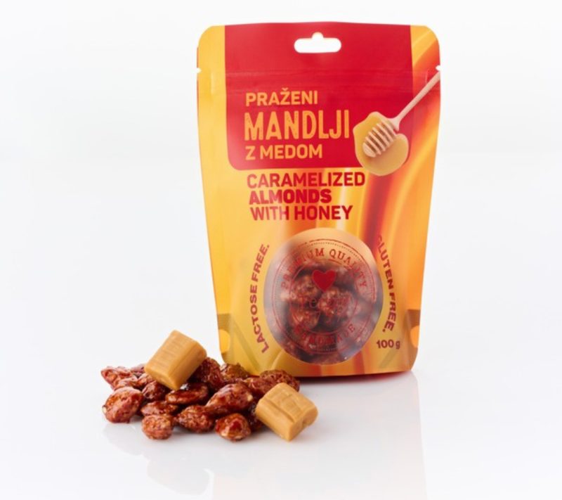 Paket slastnih praženih mandljev z medom Perger 1757, 4 x 100 g