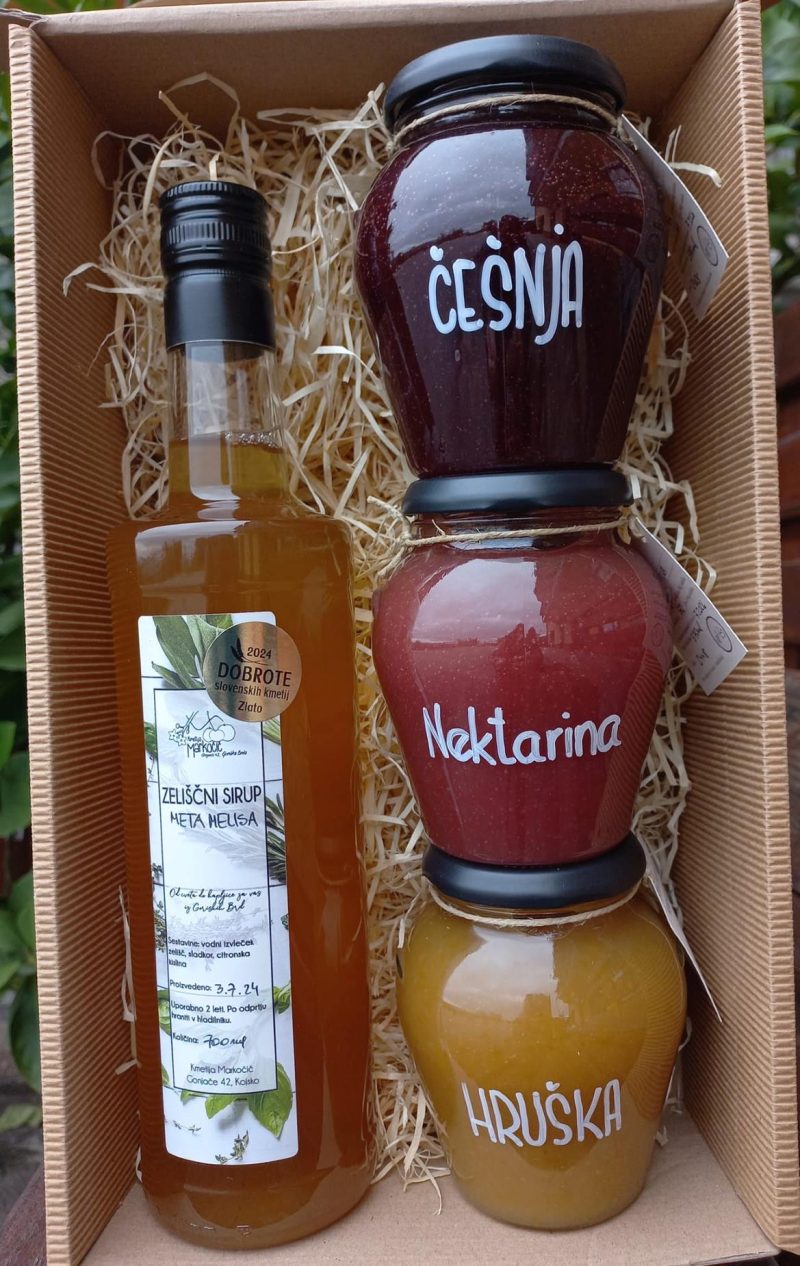 Paket sirup zeliščni 0,7l in 3x marmelada 212ml