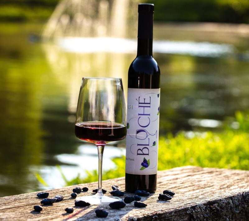 Darilni paket iz sibirskih borovnic - polsuha fermentirana sadna alkoholna pijača, matični sok in sadni namaz Balejranca