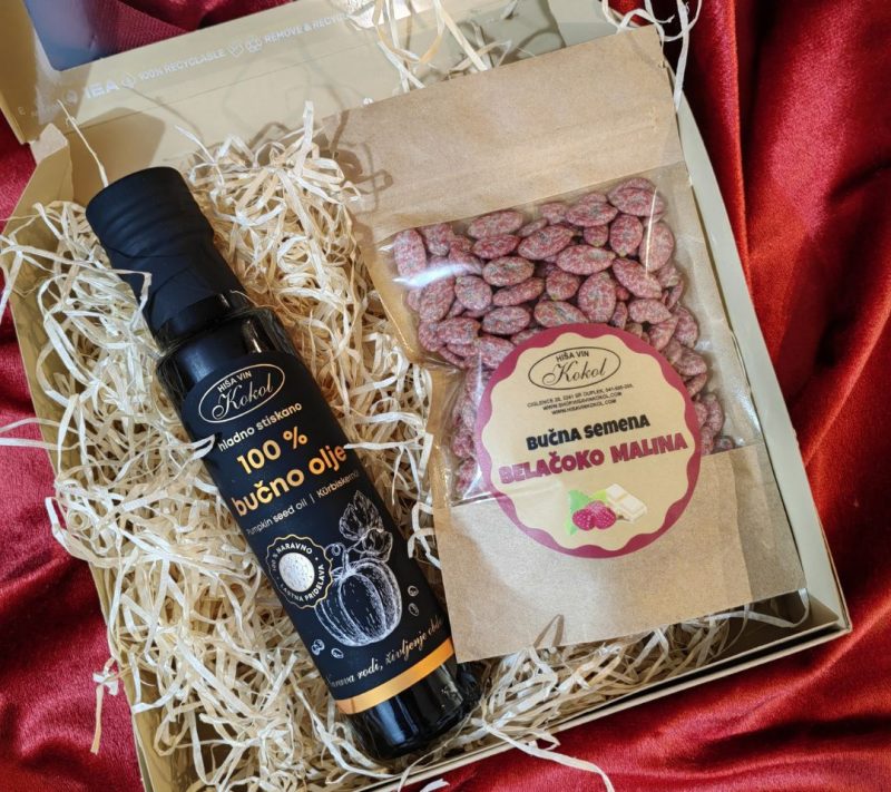 Paket bučno olje + čoko bučna semena kmetija Kokol