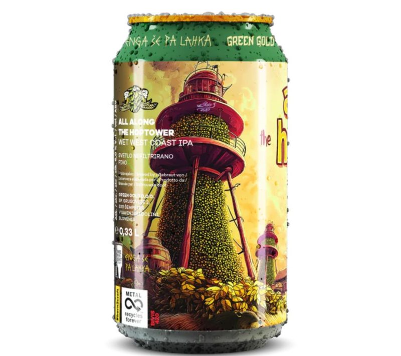 All Along The Hoptower – WET WEST COAST IPA, 6,0% alc Green Gold Brewing 0,33 l All Along The Hoptower – WET WEST COAST IPA, 6,0% alc Green Gold Brewing, 0,33 l