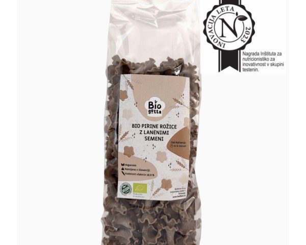 Bio pirine rožice z lanenimi semeni Biogetta, 300g
