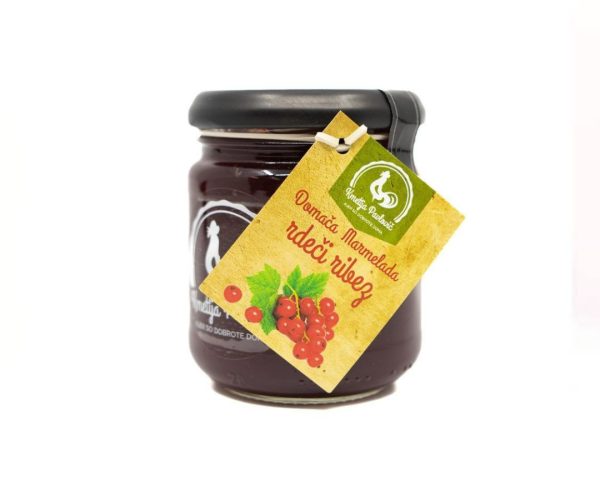 Domača marmelada rdeči ribez Kmetija Pavlovič, 212 ml