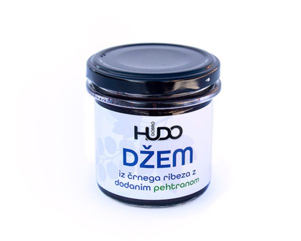 Džem iz črnega ribeza z dodanim pehtranom Skupina Hudo Dobro, 135 g