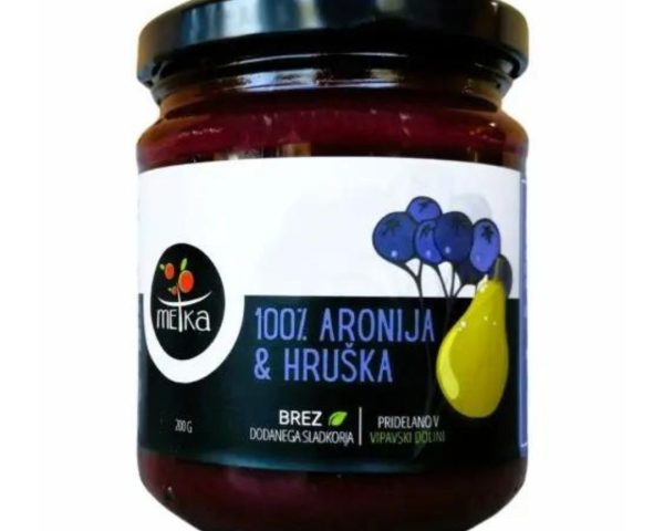 Marmelada 100% aronija & hruška Dobrote Metka, 200g