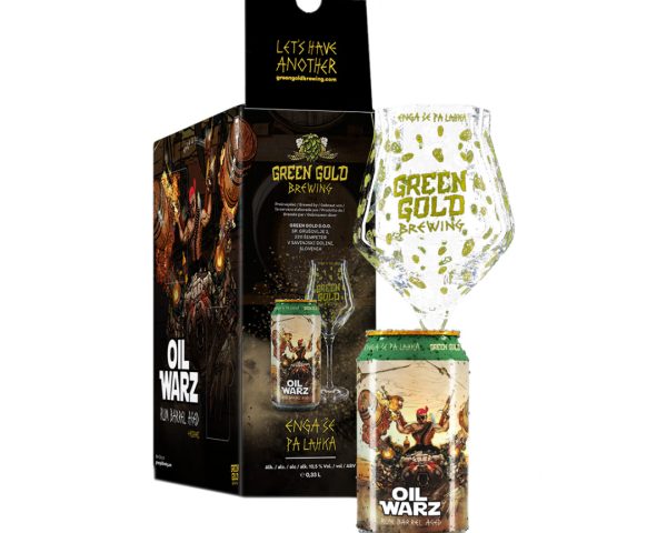 Oil Warz Gift Pack + Kozarec 0,33L – Limited Edition Green Gold Brewing