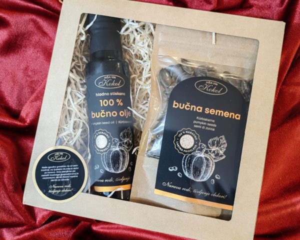 Paket bučno olje + pražena bučna semena kmetija Kokol