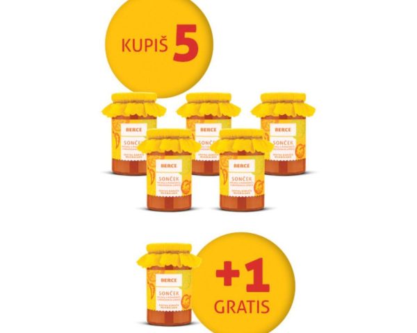 Sonček ekstra domača marmelada 0,37l Posestvo Berce, akcija 5+1